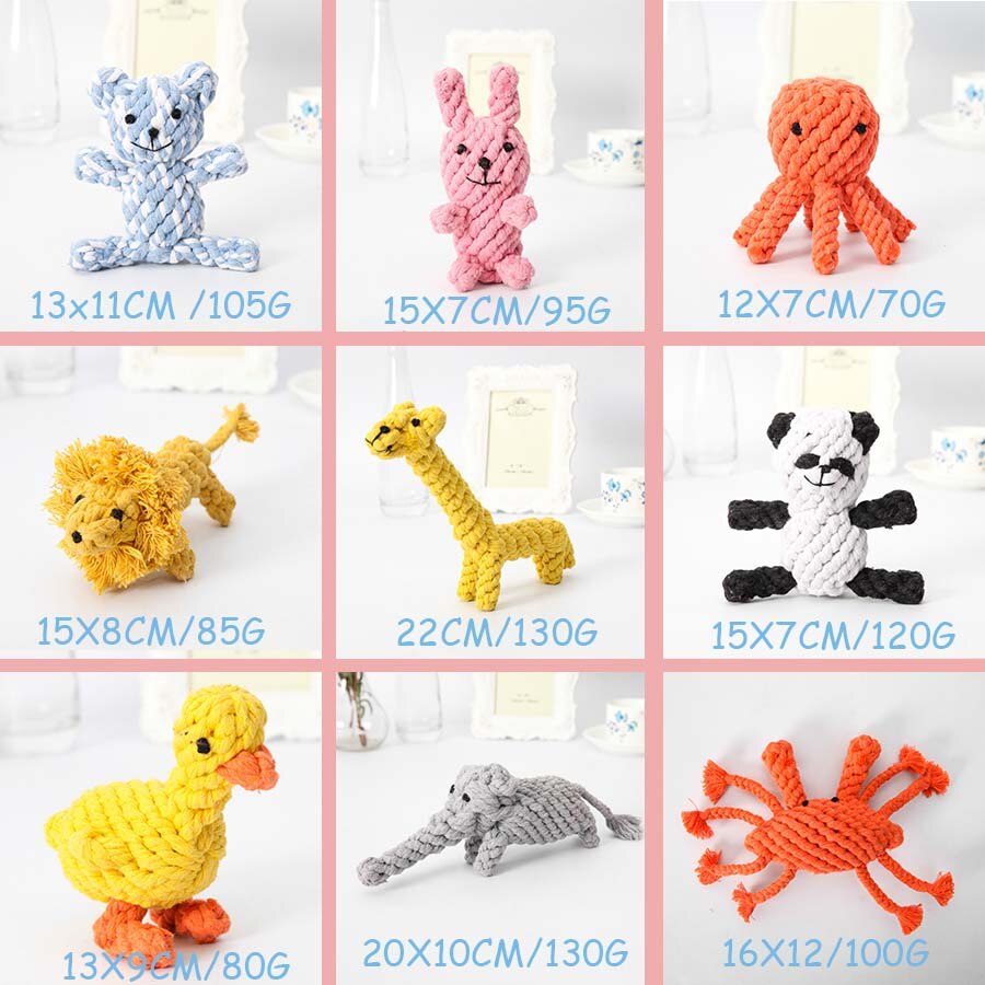 Cão brinquedos de algodão cão corda brinquedos design animal de estimação durável algodão mastigar brinquedo treinamento dentição brinquedo para cães pequenos cães médios filhote de cachorro