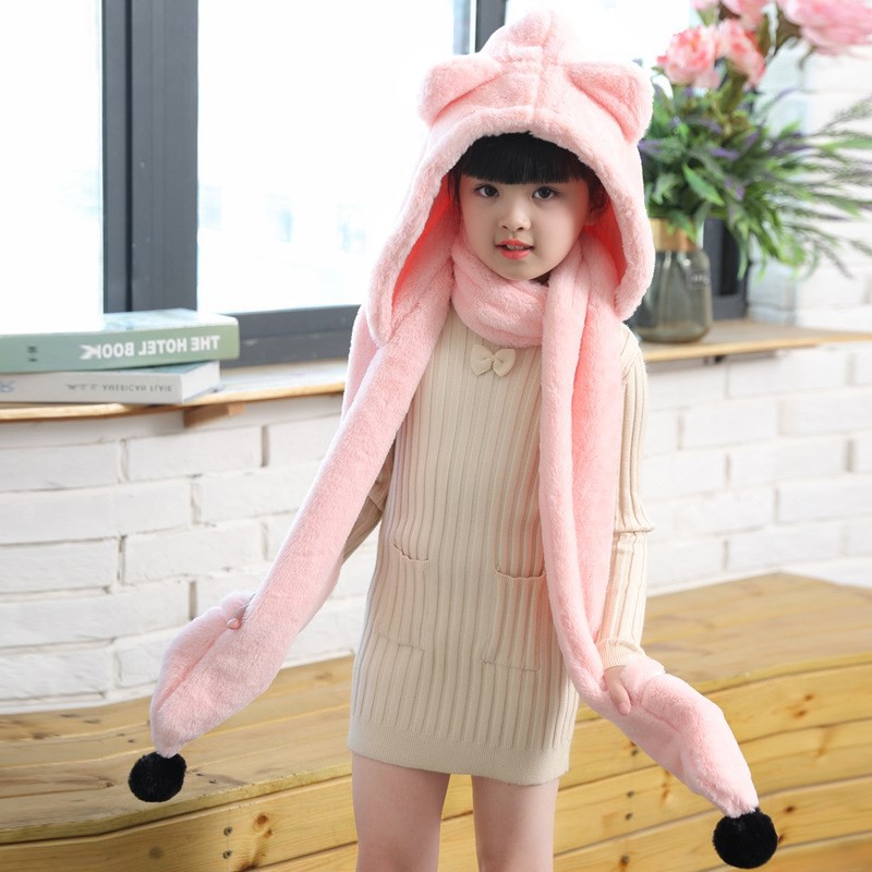 Conjunto de gorros y guantes de franela para niños y niñas, bufandas cálidas de invierno con dibujos animados, Unisex, 3 uds.