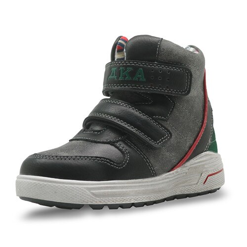 Apakowa Herfst Lente Laarzen Kinderen Schoenen Pu Leer Jongens Schoenen Stevige Enkellaars Met Rits Peuter Kids Sport Jongen schoenen: Black / 11.5