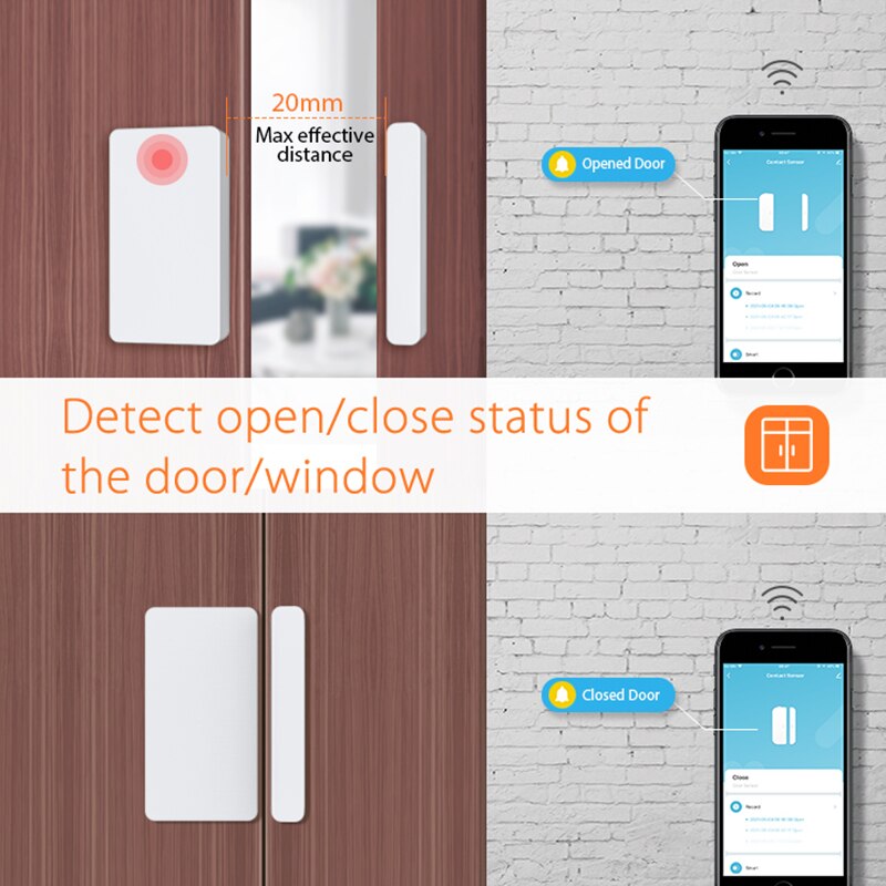 Tuya Smart ZigBee Door Window Contact Sensor Smart Home Wireless Door Detectors Open/Close APP Remote Alarm