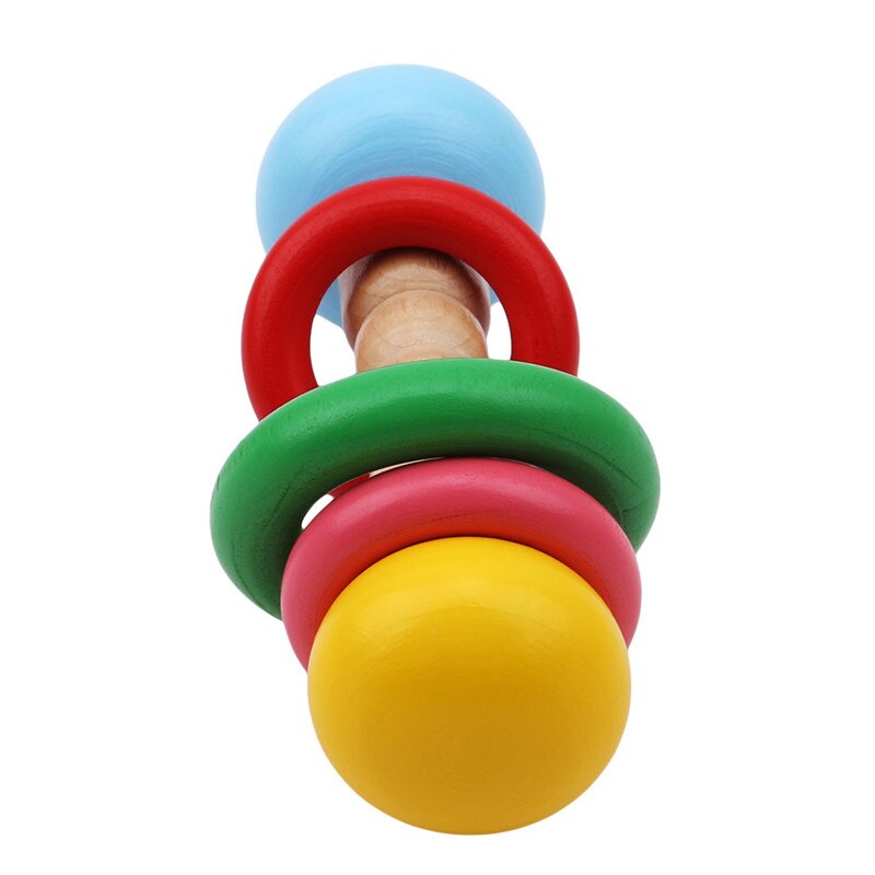 Houten Rammelaar Baby Speelgoed Newbron Bed Mobiele Speelgoed Tafelbel Musical Instrument Educatief Peuter Bijtring Rammelaars Baby Speelgoed 0-12 maand: three circle
