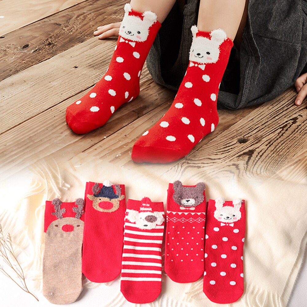 Babysokken casual winter kerstsokken dieren cartoon patroon sokken katoen houden warm meisjes jongens schattige antislip sokken kerst