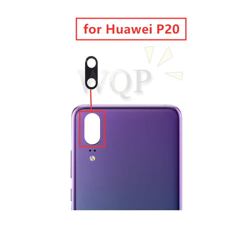 2 pièces pour Huawei P20 caméra lentille en verre arrière caméra lentille en verre remplacement réparation pièces de rechange avec de la colle