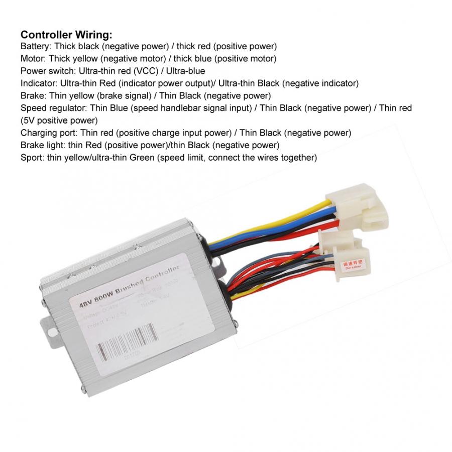 Verkoop 1 Pcs 48V 800W Brushed Speed Controller Kit Voor Elektrische Fiets Motor Scooter Met lock Gashendel