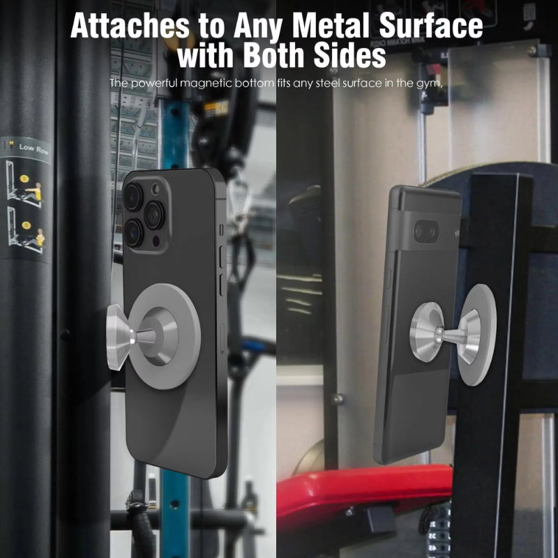 Support de téléphone magnétique Gym Mate et support de téléphone à aspiration magnétique double face pour MagSafe. Shooter des vidéos mains libres pendant travailler