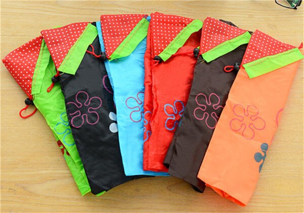 1pc Offre spéciale Nylon Pliant réutilisable Eco épicerie fourre-tout Shopper Fraise Stockage Sac à Main Shopping Bonne Aide: Default Title