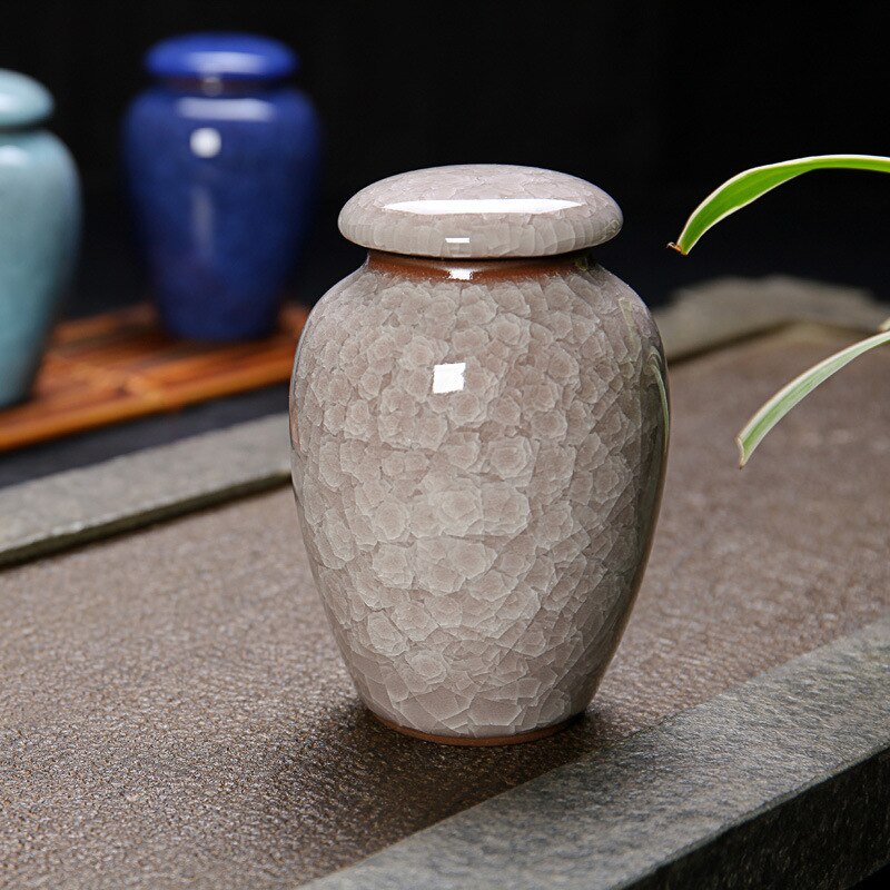 Small Pet Urn Bird Dog Pet Urns Cremation Pet Caskets Funeral Vase Cat Cremation Ash For Human Ashes Made Ceramics Hand Painted: brownness