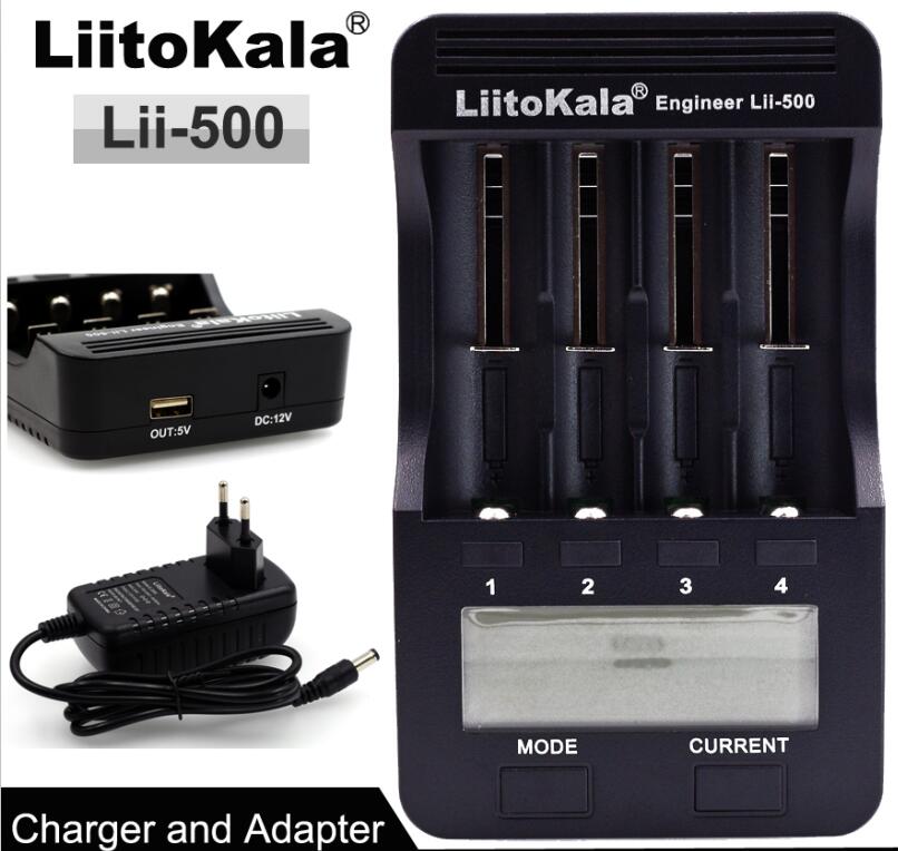 Liitokala Lii 500 Lii 400 Lii 300 Lii S1 18650 Lader Acculader Voor Batterij 18650 26650 18350 Aa Aaa test Capaciteit: Lii 500 and adapter