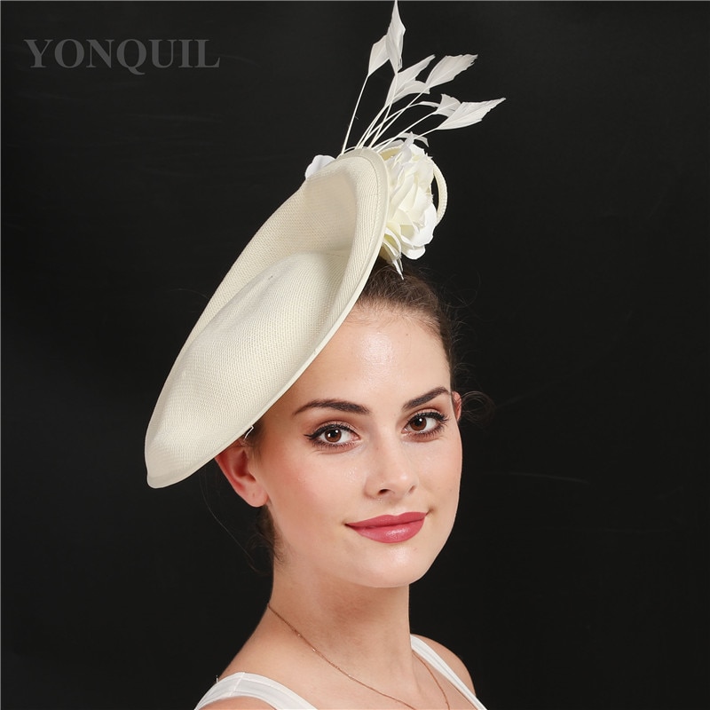 Derby Kenducky-tocados grandes para mujer, tocado rojo, marfil, negro, flores para boda, , novia, casada