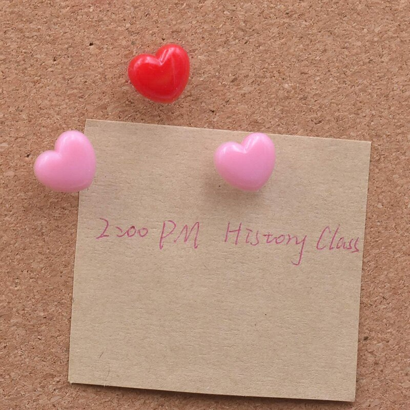 50 Stks/doos Hart Vormige Plastic Punaise Gekleurde Push Pins Diy Push Pin Decor Punaises Kantoorbenodigdheden FF01