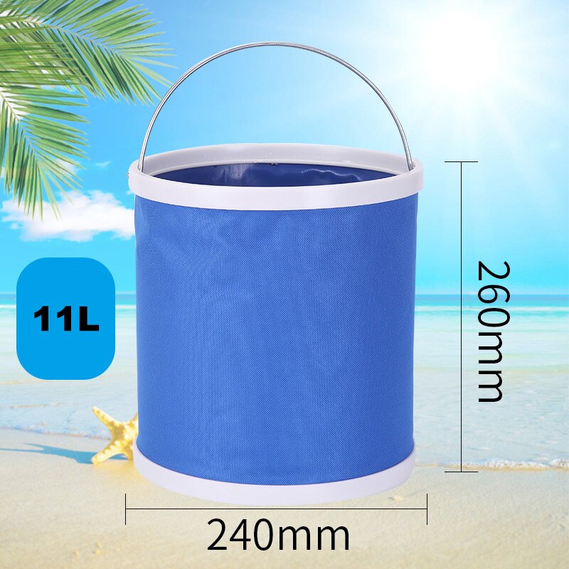Portable Car Wash Clean Large Bucket Thickening Folding Multi-Function Car Home Outdoor Camping Fishing Storage Container: 11L
