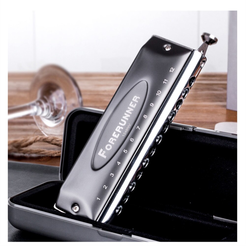 EAST TOP FORERUNNER 2.0 zonder kleppen, chromatische mondharmonica, 12 gaten, 48 tinten, C-sleutel, chromatische mondharmonica voor volwassenen, beginners en studenten, als cadeau