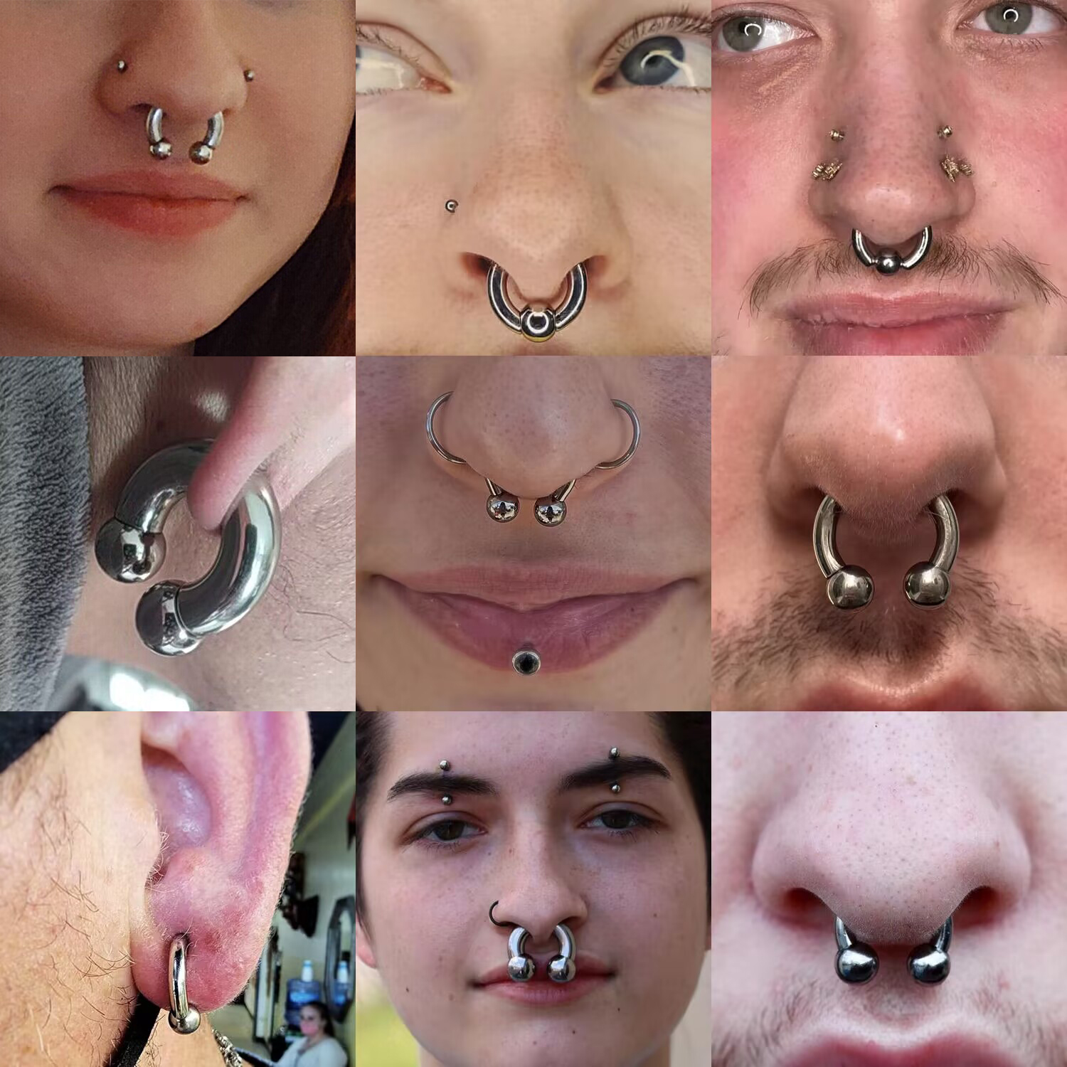 1 ST Staal 00G-8G CBR Hoefijzer Neusring Interne Draad Grote Gauge Piercings Neus Oor Expander Septum Oorbel Piercing Sieraden