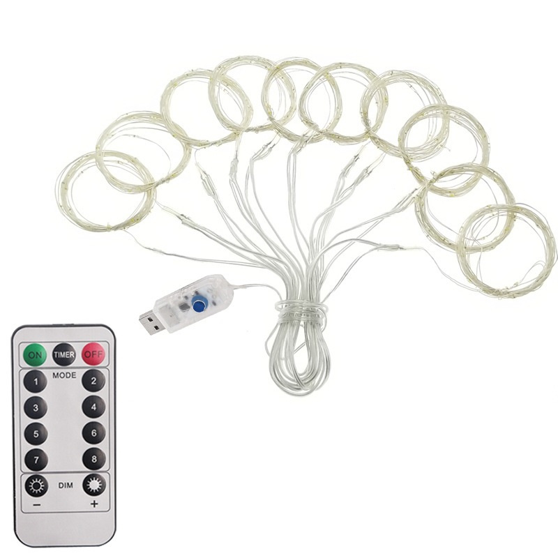 Guirnalda de cortina de 6x3M/3x3m en la ventana, guirnaldas de luces alimentadas por USB con control remoto, guirnalda de luces Led de Año , decoración navideña