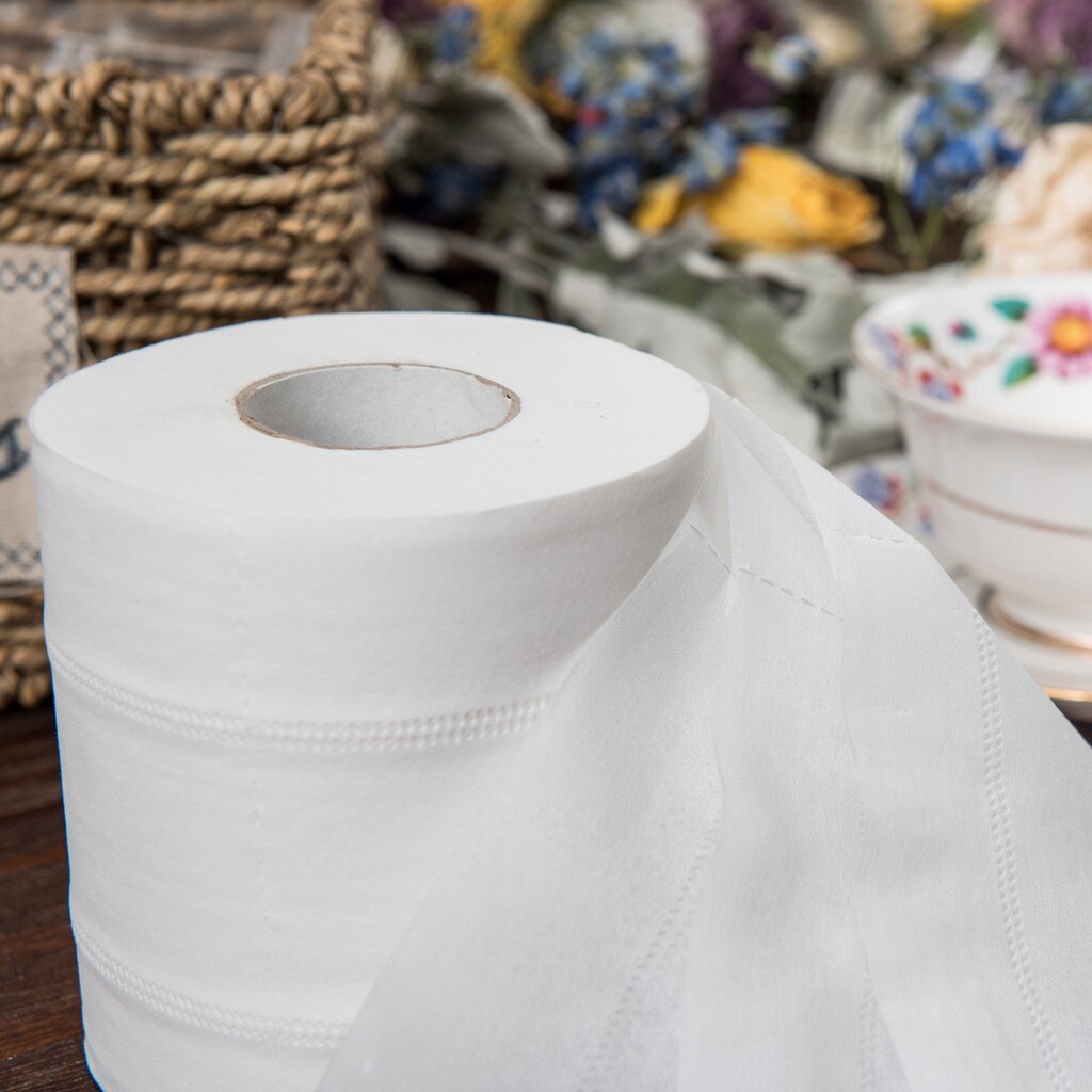 12/10 Rolls White Toilet Paper 4 Layer Tenacity Durable Bathroom Toilet Roll Tissue Towels Tissue For Home papel higienico