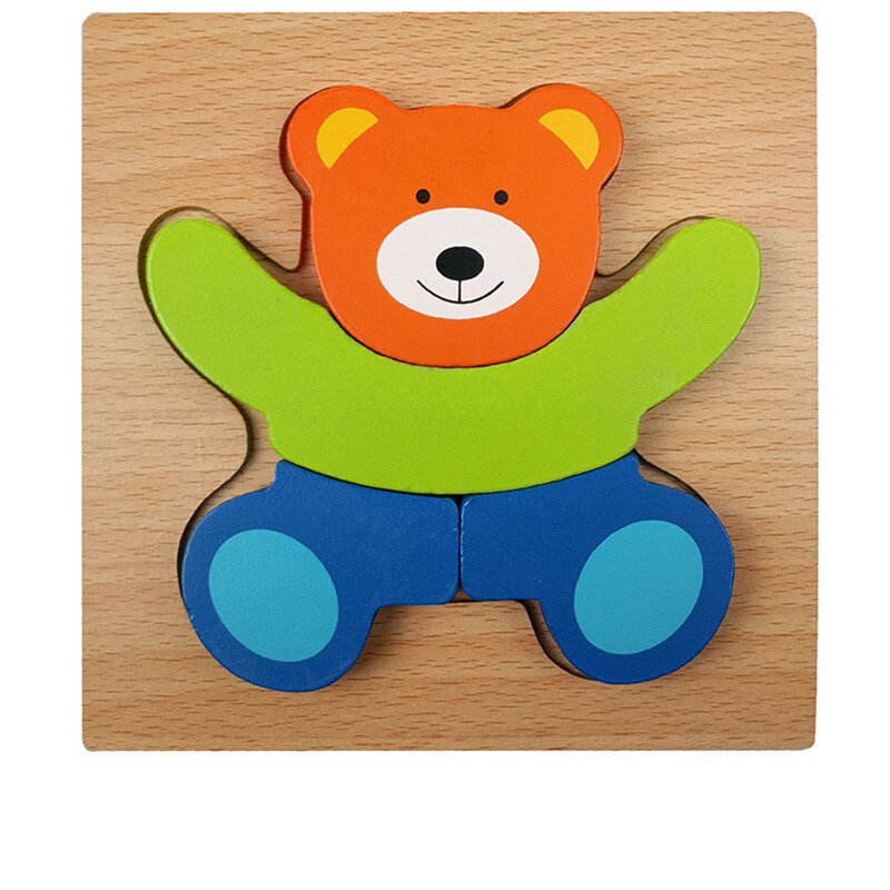3D Houten Puzzel Cartoon Dier Verkeer Cognitieve Creatieve Kleurrijke Kinderen Vroege Onderwijs Speelgoed Baby Ouder-Kind Speelgoed: I