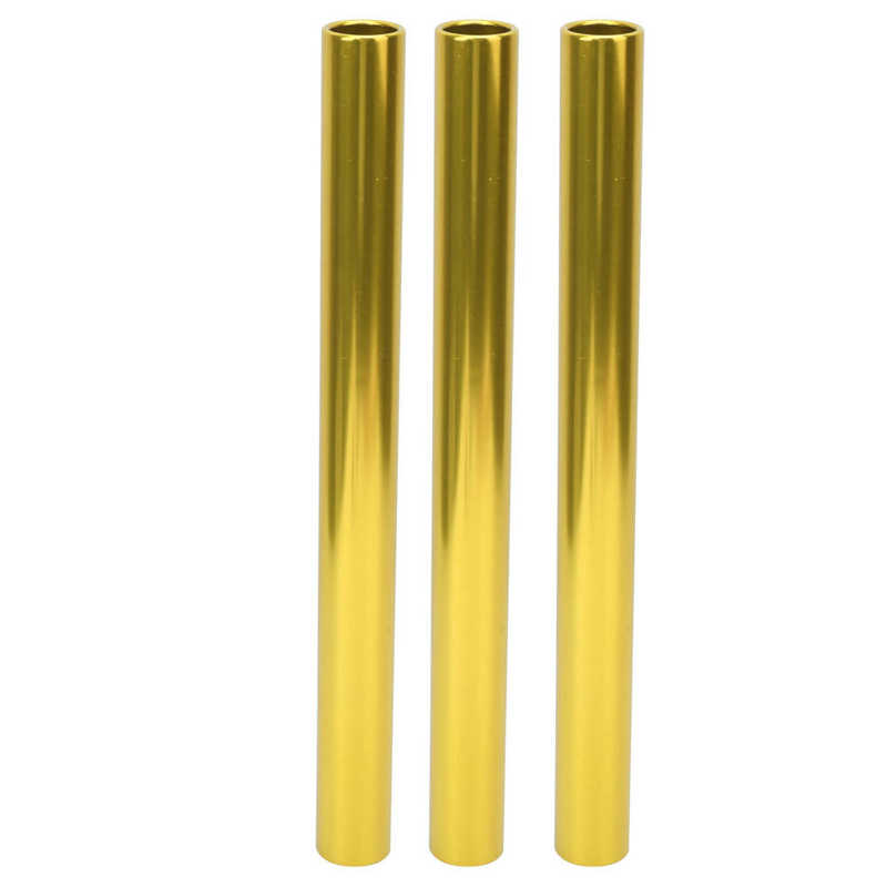 3 pièces D'athlétisme Bâton En Alliage D'aluminium Galvanoplastie Baguettes de Relais D'athlétisme Fournitures: Gold