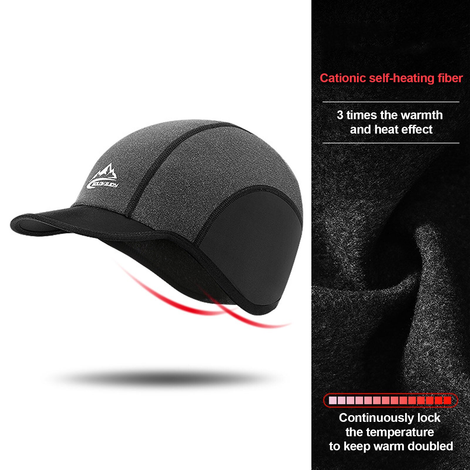 Winter Cycling Cap Bike Bicycle Cap Cycling Headwear Windproof Keep Warm Ski Cap Running Skiing Riding Thermal Waterproof Hat