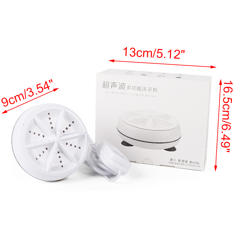 Section 2 in 1 Mini 6W Portable Ultrasonic Turbo Washing Machine Personal Laundry Washer USB