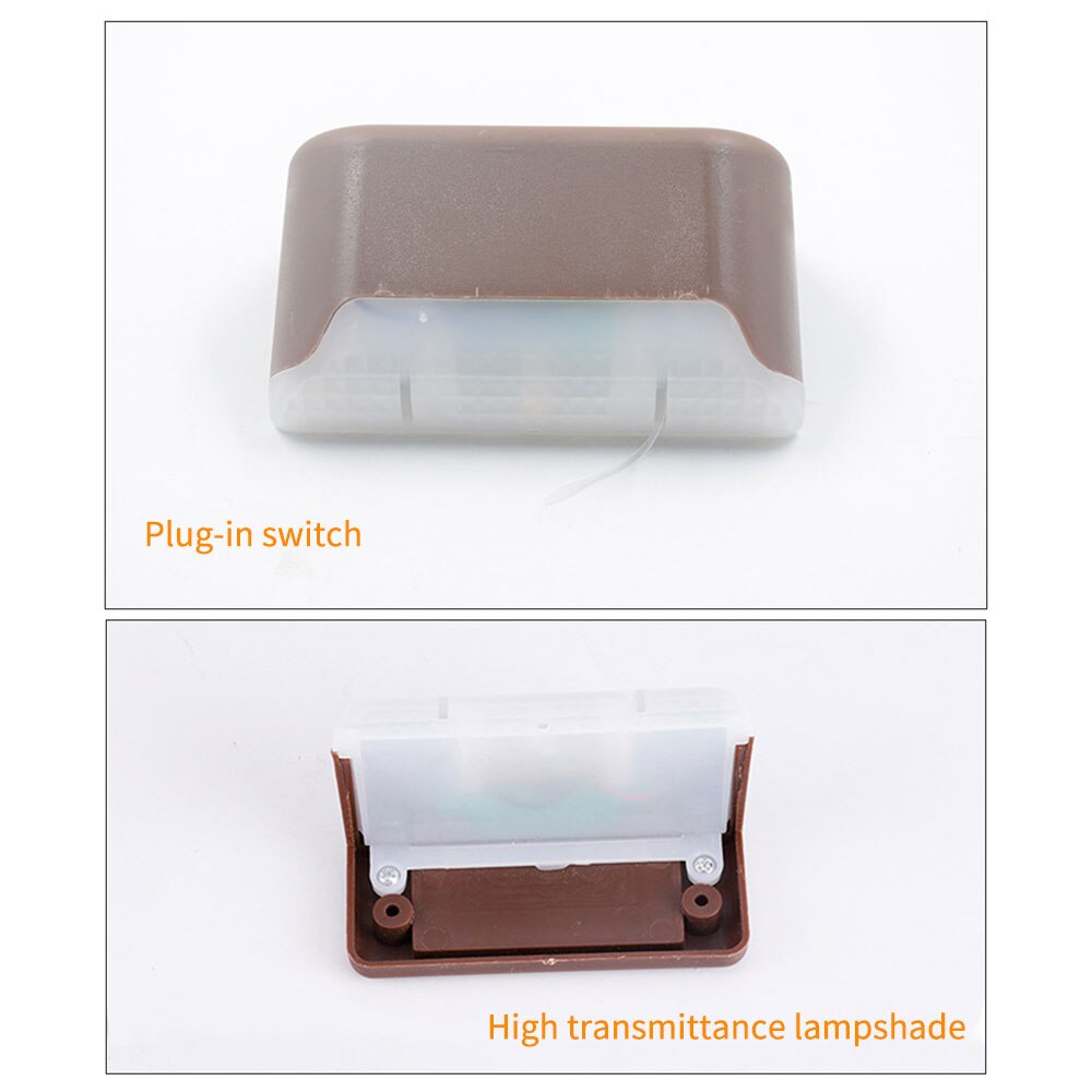 8pcs Waterproof LED Solar Deck Lights Outdoor Decor Lighting Backyard Outdoor Stair Lights Garden Patio Street Fence Warm Lamp