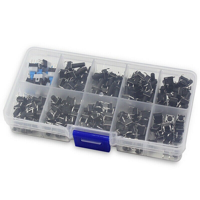 180 Pcs 10 valori interruttore a pulsante tattile Mini kit assortiti tattili momentanei