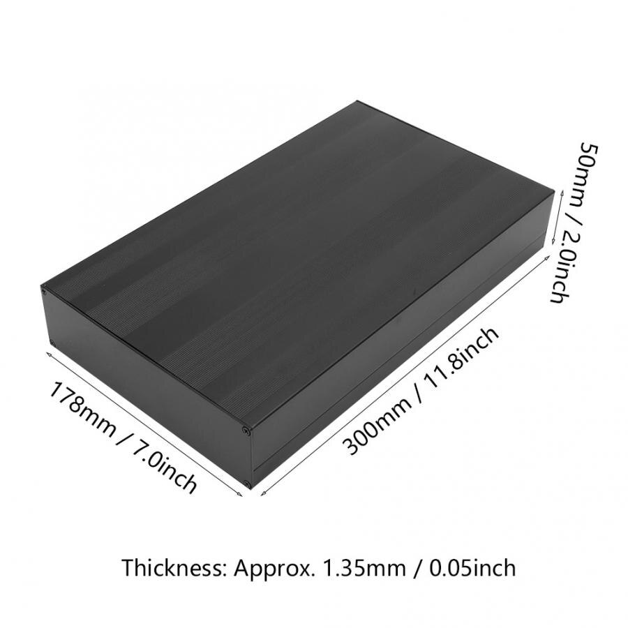 Circuit Board PCB Instrument Aluminum Cooling Box Electronic Project Enclosure Case 50x178x300mm DIY Housing Cooling Box