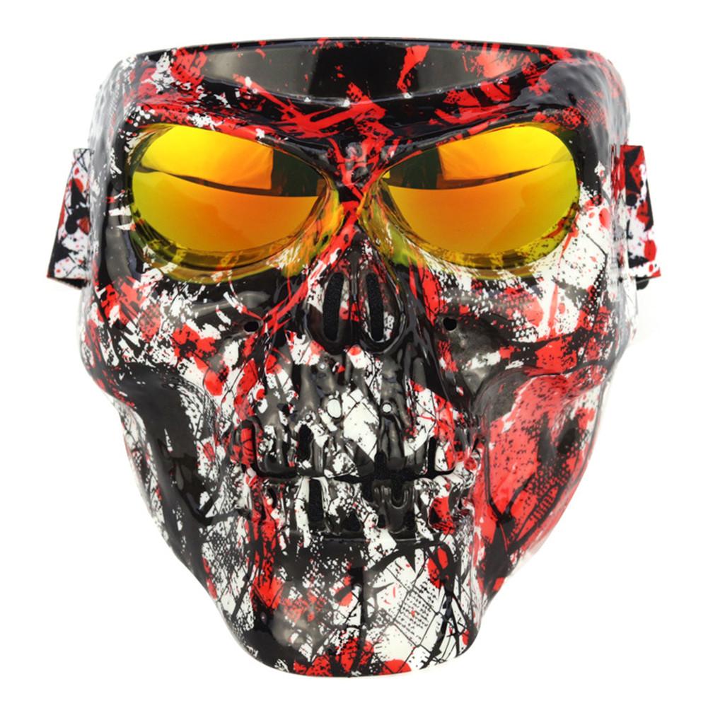 Masque de casque facial, lunettes détachables de Jet Ski, lunettes de Scooter, de Skate, de Motocross, de moto: WHITE