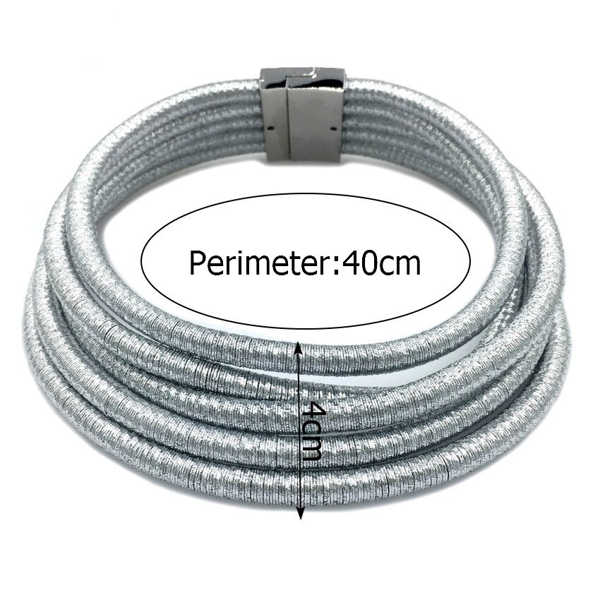 African Jewelry Set Choker Necklace Sets for Women Kim Kardashian Bohemia Bracelet Statement Jewelry Magnetism Button: Necklace silver