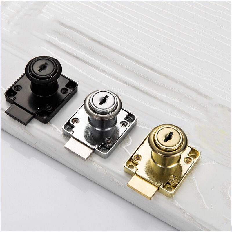 High-grade Desk Drawer Lock 22/32mm Silver Gold Blcak Wardrobe Locks Cabinet Locks Furniture Cam Locks Drilling with Keys