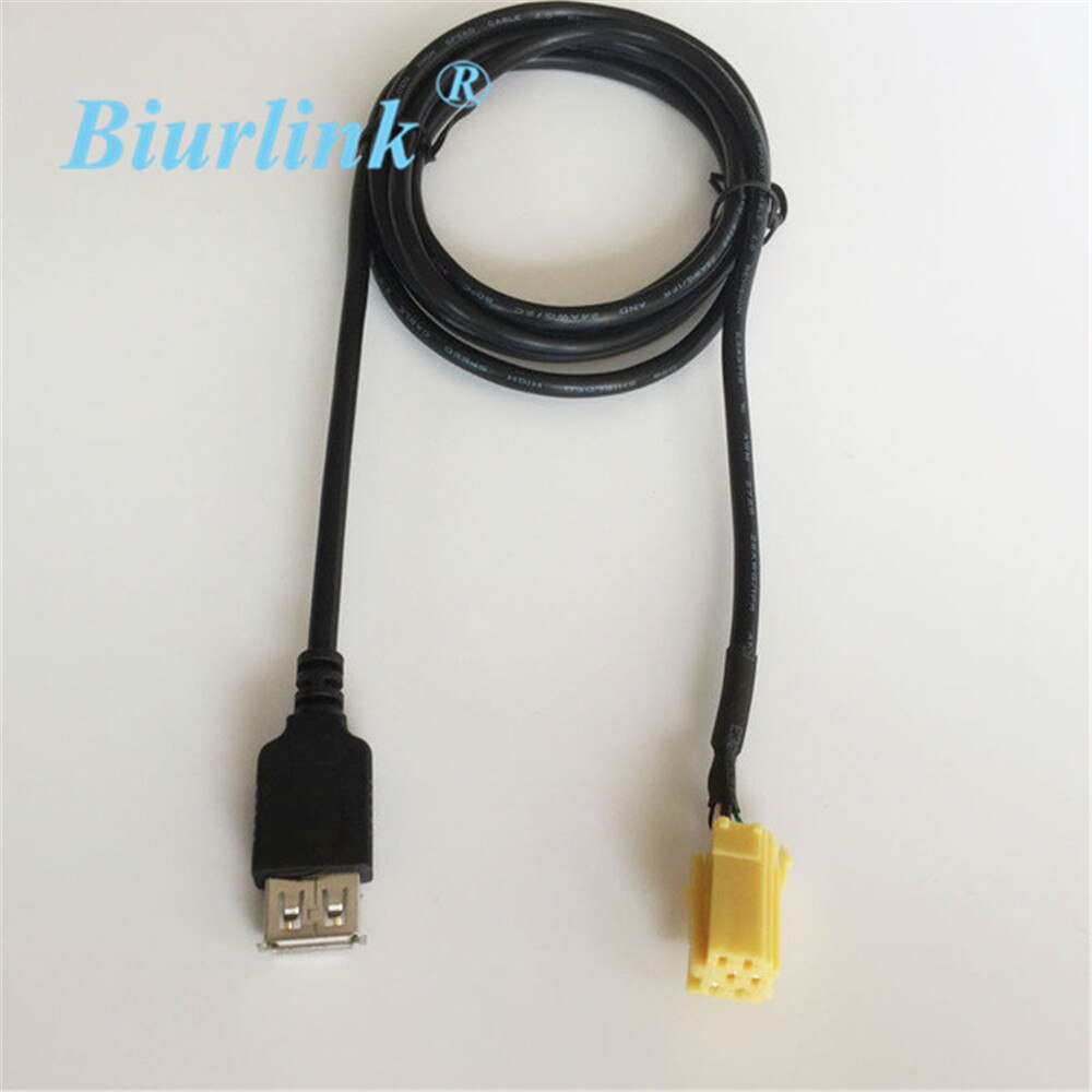 Biurlink Car MINI ISO 6 Pin USB Cable Adapter for Fiat Grande Punto
