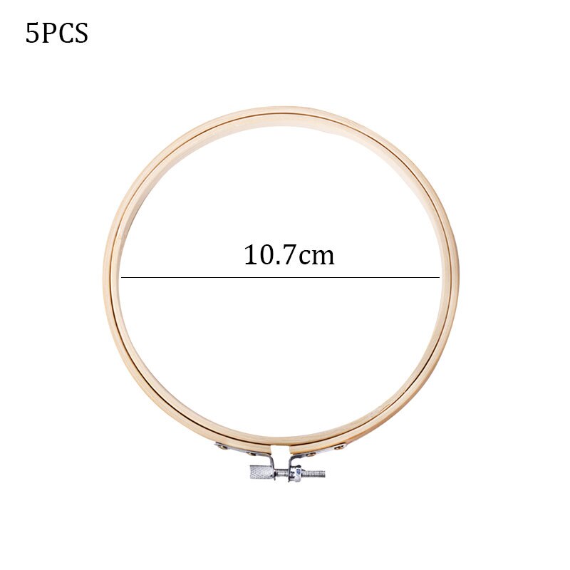 5 sizes Wooden Embroidery shed circle Cross-Stitch Frame Hoop Circle Jewelry Making DIY hand Craft Sewing Needwork Tool 5pcs/lot: 10.7cm-5pcs