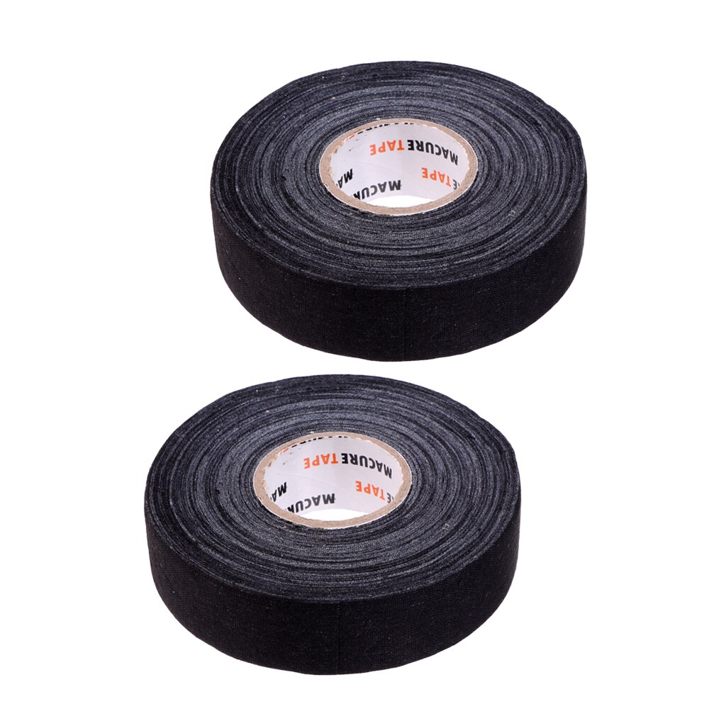 2 Roll Premium Doek Hockey / Lacrosse Stick Tape Roll, 1 Inch X 25yds Zwart