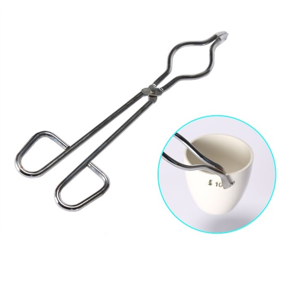 200-500mm Carbon Steel Crucible Tongs Bent Beaker Hold Melting Dish Holder Labware