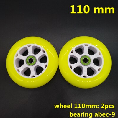 Rueda de patinete, 110 mm x 24mm, incluye ABEC-9 de rodamiento,: yellow 110