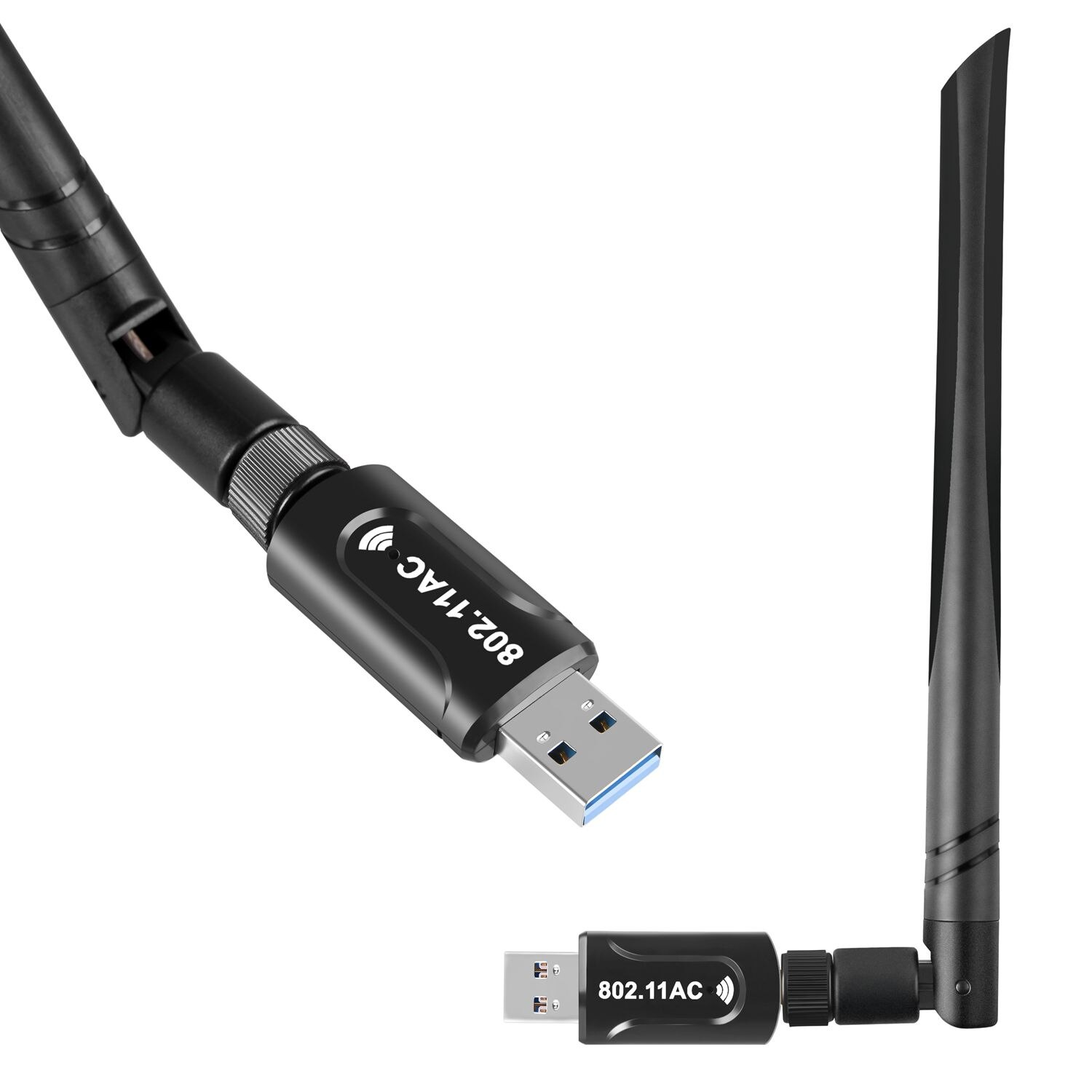 Usb wifi dongle adaptador 1200mbps de rede sem fio para computador portátil desktop antena