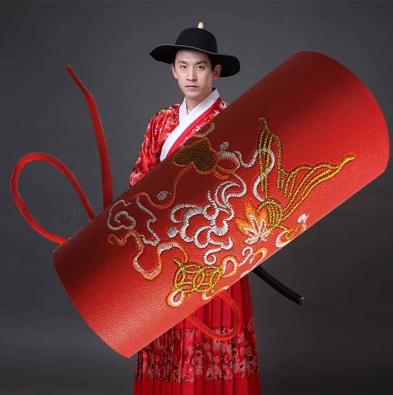 Ancient Hanfu Bracer Men's Hat Flat Top Eaves Hat Chinese Ming Dynasty Cosplay Accessories Hanfu Hat Bracer Armguards For Men