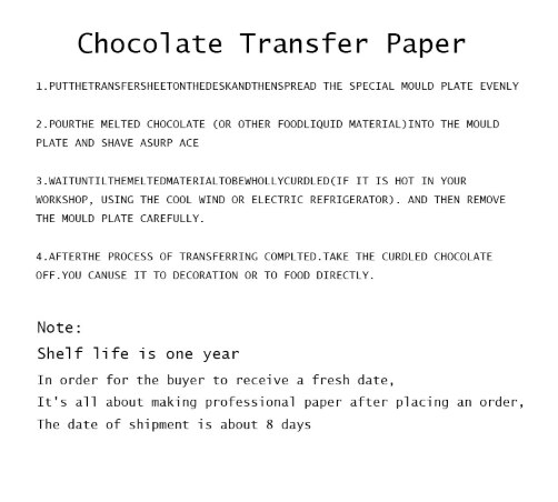10Pcs/20Pcs Multi-Patroon Voedsel Transfer Papier Chocolade Transfer Papier Bakken Diy Transfer Sheet 30X20Cm