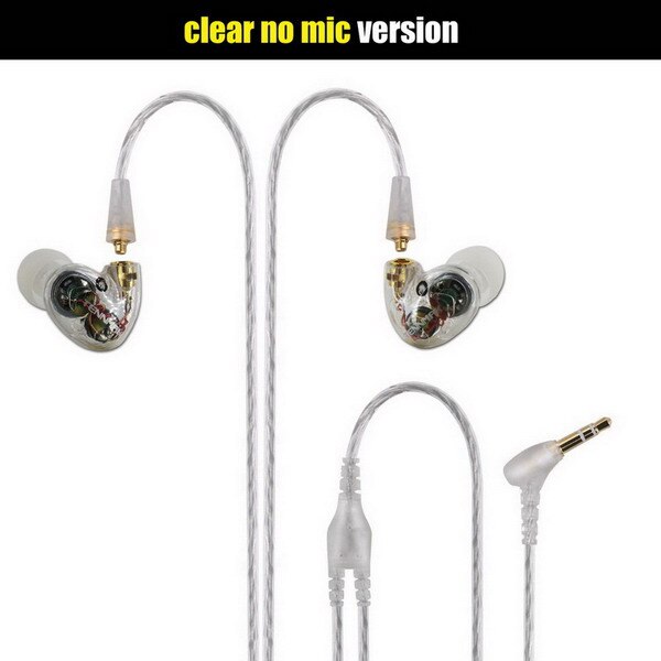 TENNMAK Pro Dual Drivers In Ear Sport MMCX Detachable Earphone Vs SE215 SE535 --- Version: clear no mic