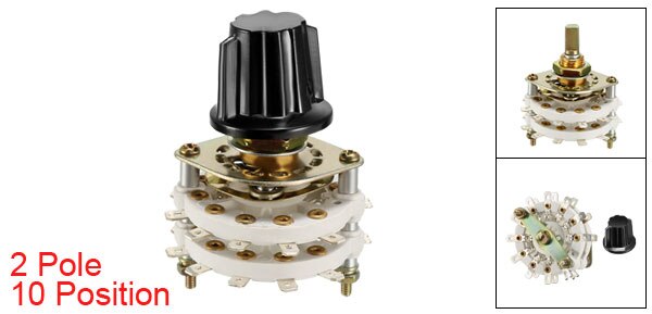 uxcell 1/4pcs Rotary Switch Selector 2 Pole 3/4/5/6/8/9/10/11 Position Selectable 1-2 Deck Band Channel Easily Turned: 2P10T K18-1