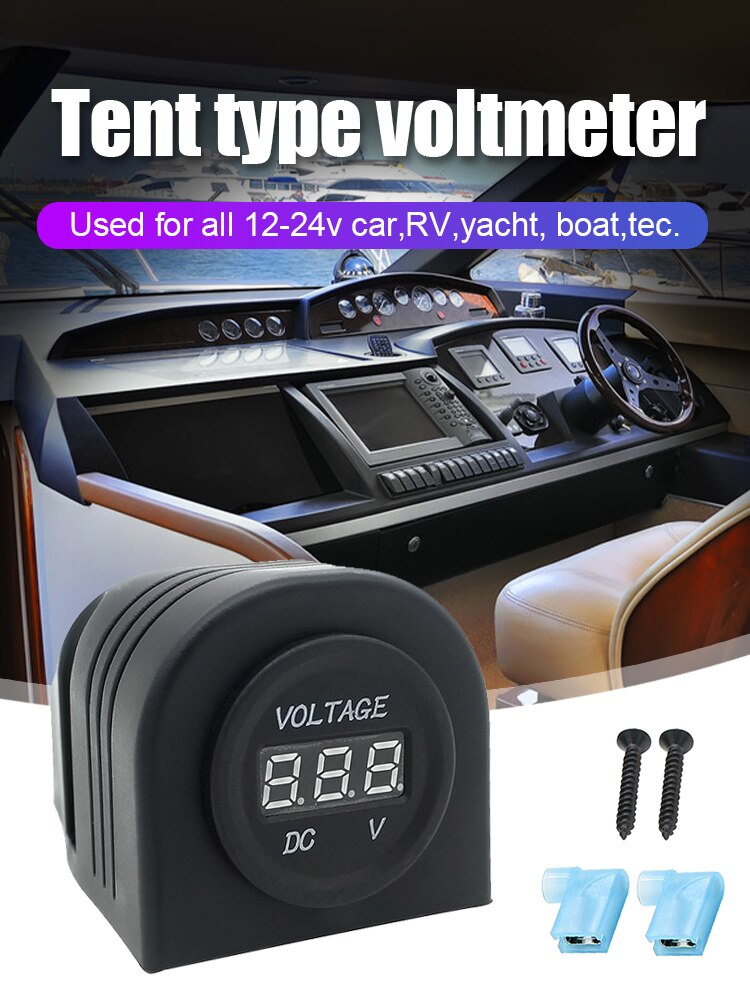 12V 24V Auto Voltmeter 3 Kleuren Licht Led Digital... Grandado