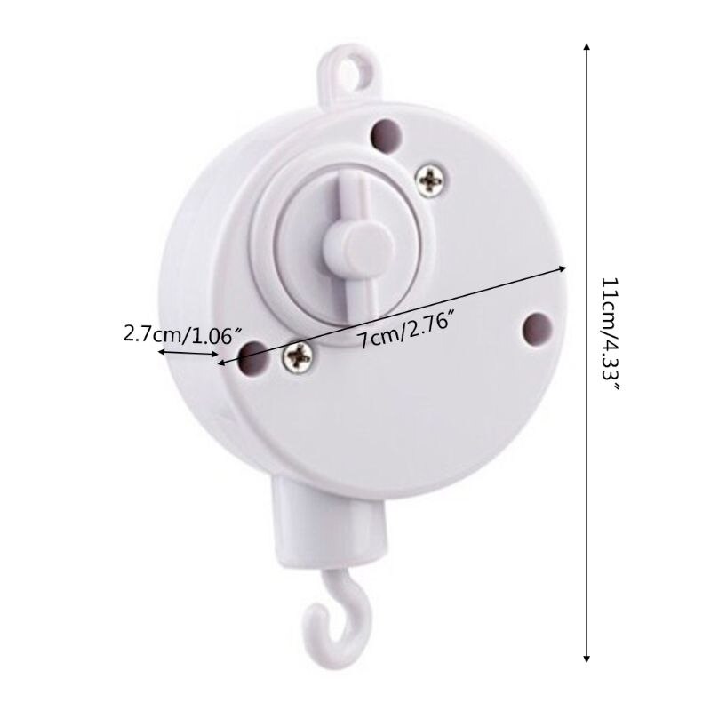 Baby Mobile Crib Bed Bell Toy Windup Movement Music Box Machine Nursery Decor B2QD