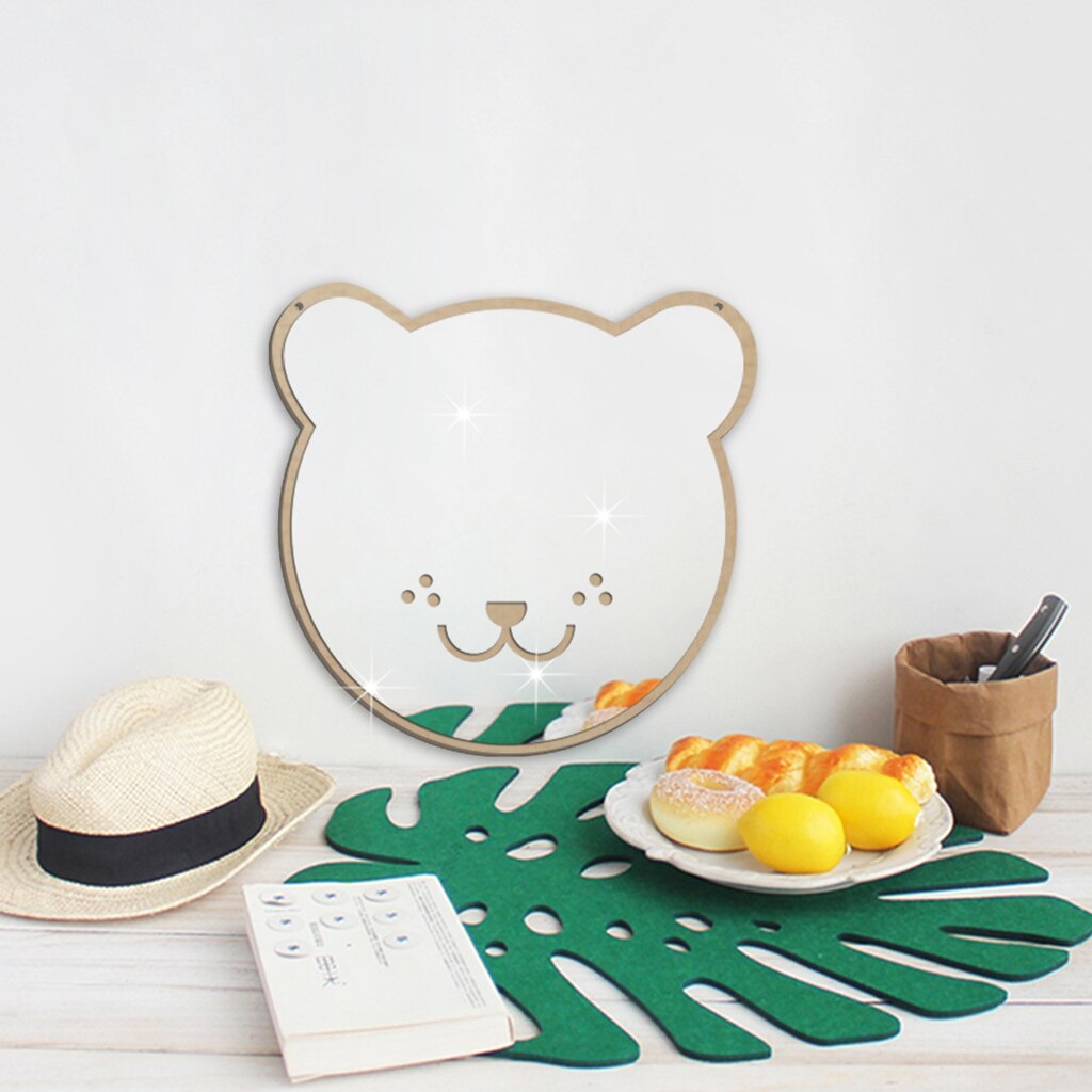 Children Acrylic Wall Mirror With Rope Hanging Baby Room Decorative Bathroom Living Room 3d Wall Decorations Stickers