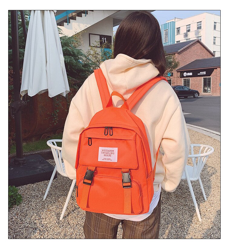 Women Girls School Bag Letter Printed Casual Backpack Mini Rucksack Purse Travel Handbag: 3