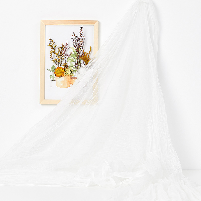 Pastel fest baggrund bryllup baggrund fotografering macaron farve tyl dekoration 1.2m*3m: Hvid