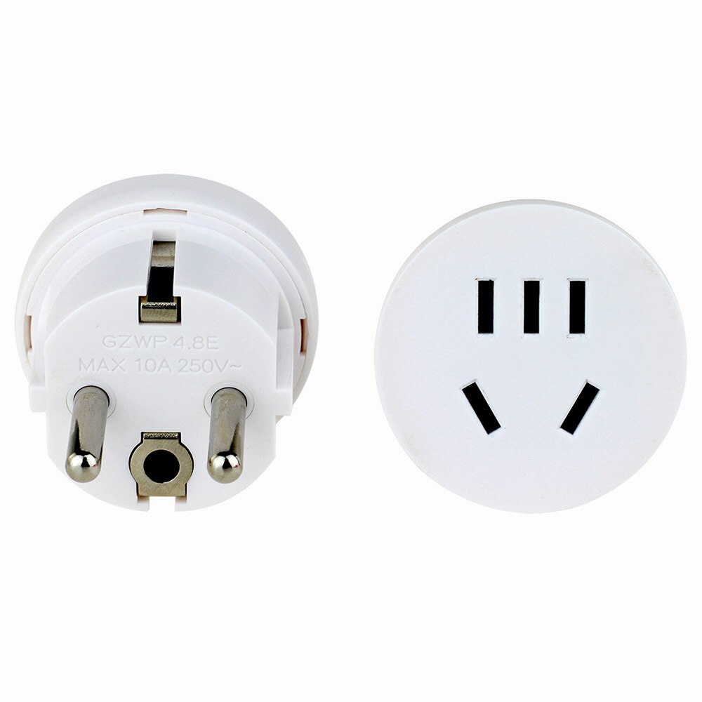 Mini unversal europæisk stikadapter us au cn til eu stik usa aus vægoplader stik adapter konverter 2 runde ben  ac 100v-250v