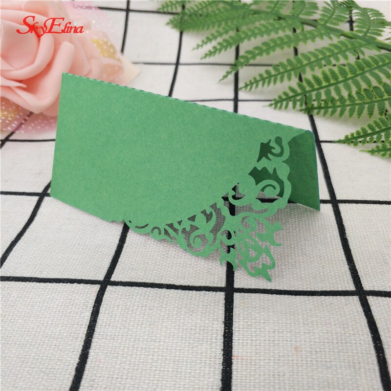 50pcs Wedding Party Table Name Place Cards Chic Pearlescent Lace Favor Message Setting Card Wedding Birthday Supplies 7ZSH870