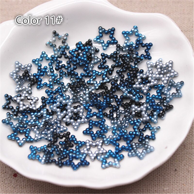 100 stk 12mm enhjørning farge abs perle stjerne form cabochons scrapbooking rekvisita festdekorasjon konfetti gjør selv håndverk: 11