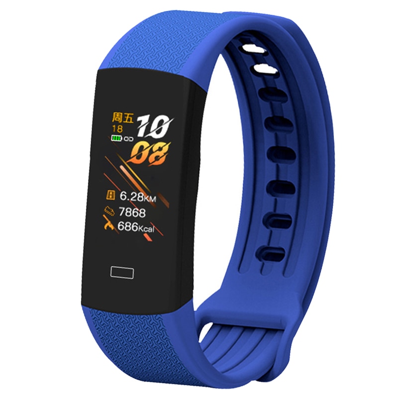 Braccialetto fitness intelligente orologio temperatura corporea attività Fitness Tracker Ip67 impermeabile smart Band Watch pressione sanguigna per lo Sport: Blue
