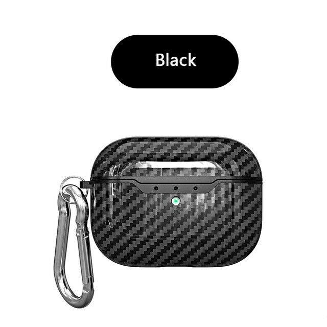 Voor Apple Airpods Pro Rubber Case Protector Siliconen Carbon Fiber TPU Oortelefoon Opladen Cover