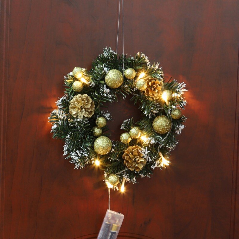 Guirlande lumineuse de noël LED avec batterie, guirlande suspendue pour porte d&#39;entrée, décorations de maison de